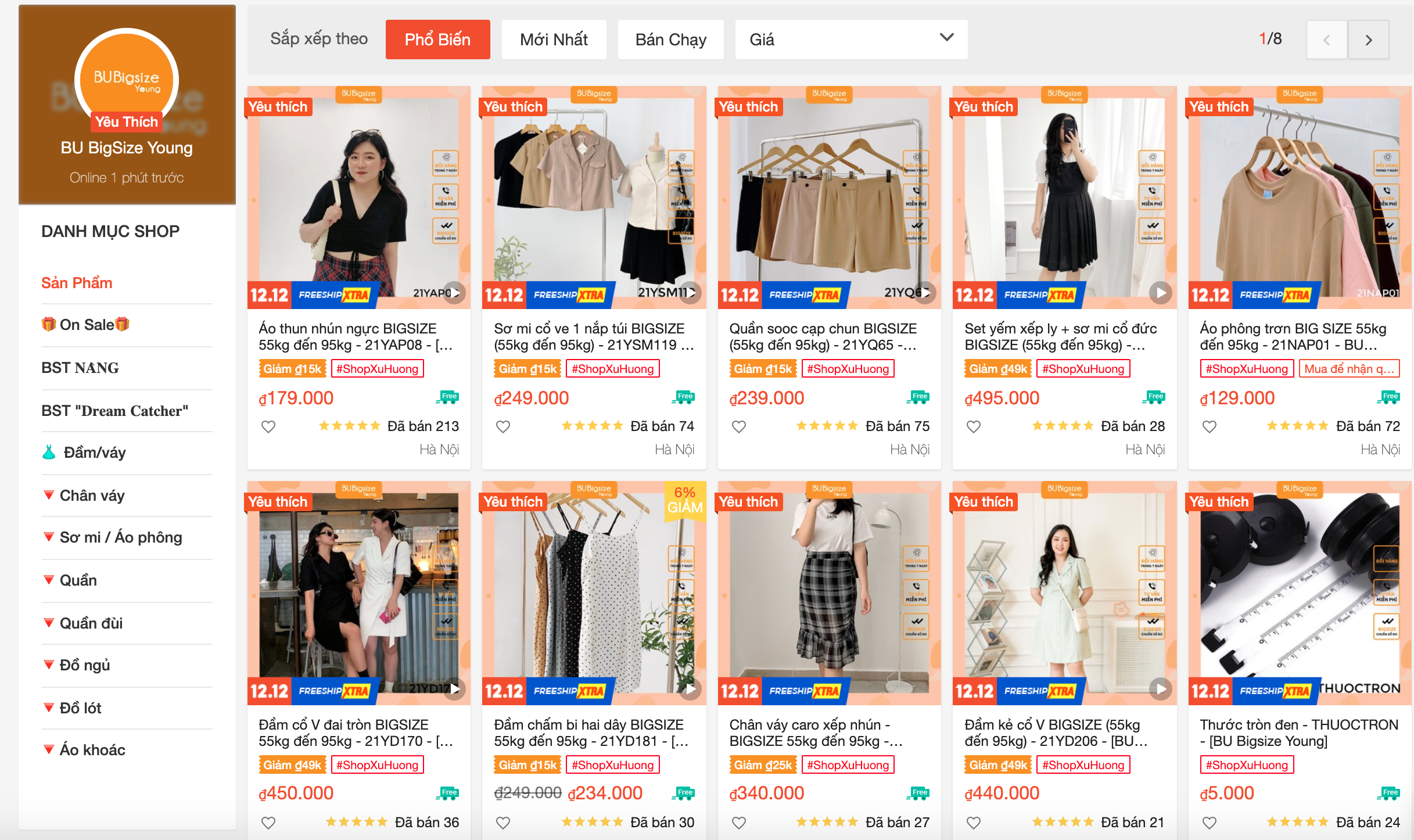 Shop bán đồ big size đẹp trên Shopee